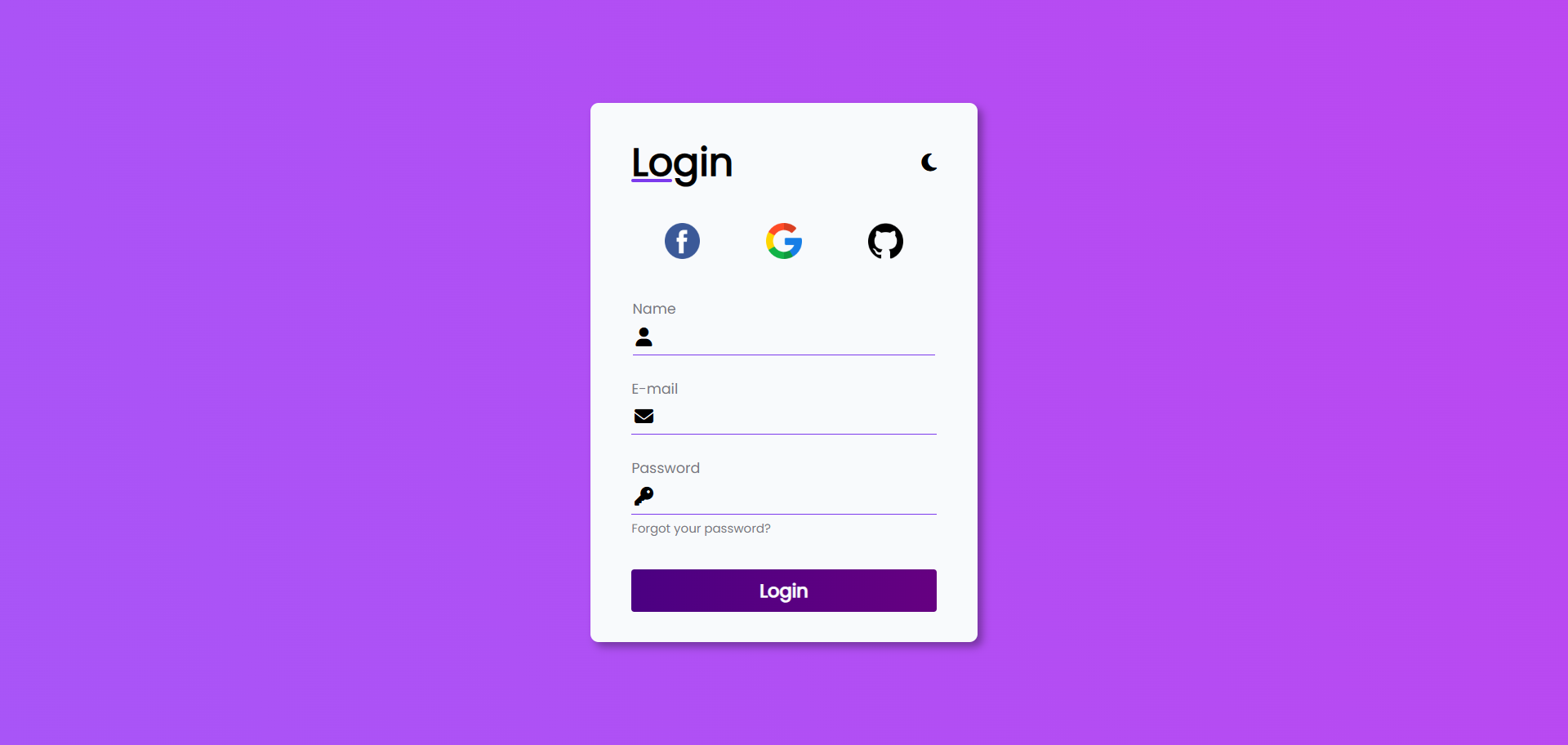 Pagina de login que troca o tema